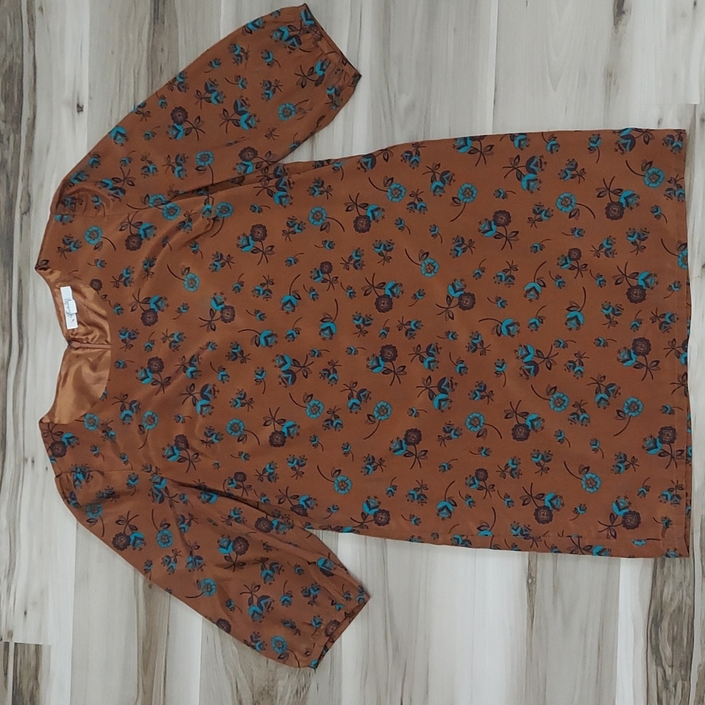BOUTIQUE FOREVER 21 WOMENS LADIES BROWN FLORAL DRESS SIZE MEDIUM E124